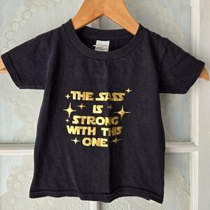 Gildan Black Graphic Toddler Tee Gold Star Wars Style